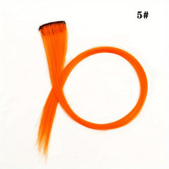 Rainbow Long Straight Hairpieces Colored Clip In Extensions For Women