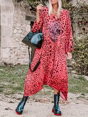  Leopard & Skull Print Maxi Dress