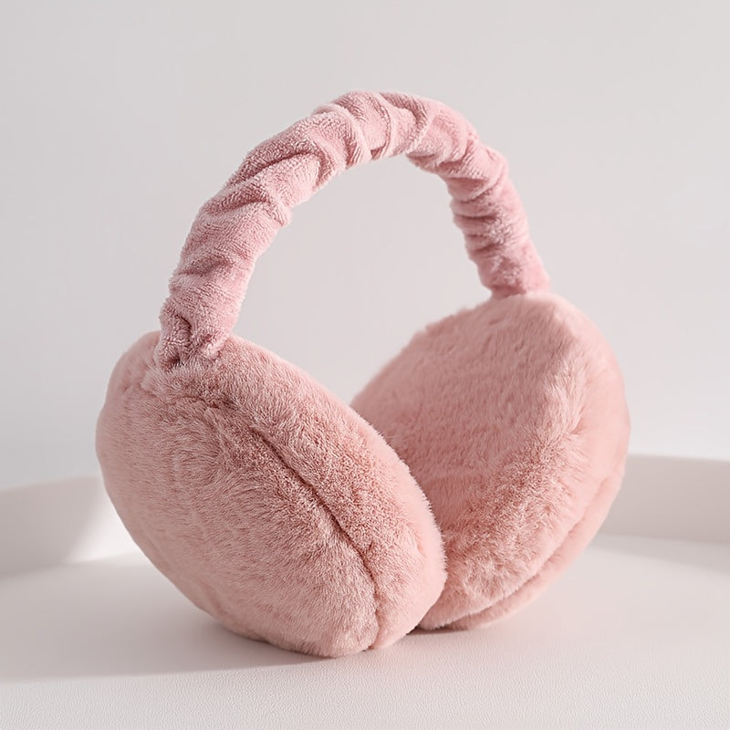 Plush Foldable Earmuffs Hand Woven Ear Warmers