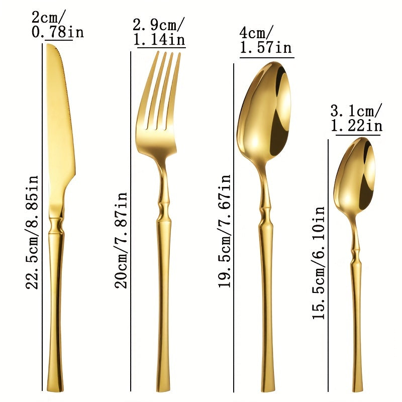 24pcs Stainless Steel Small Waist Western Cutlery Set with Rack