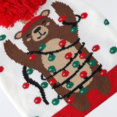 Bear Lantern Fur Ball Knitted Hat for Valentines