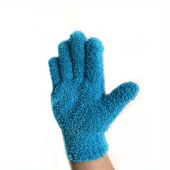 Green Microfiber Cleaning Gloves for Dusting Kitchen Furniture Car Interiors