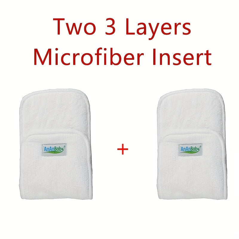2pcs 3 Layers Microfiber Diaper Insert 4 Layers Bamboo Charcoal Insert