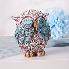 3pcs European Style Owl Figurines Resin Craft Home Decor