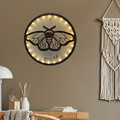 LED Lights Wooden Board Butterfly Wall Decoration Nursery Supplies
