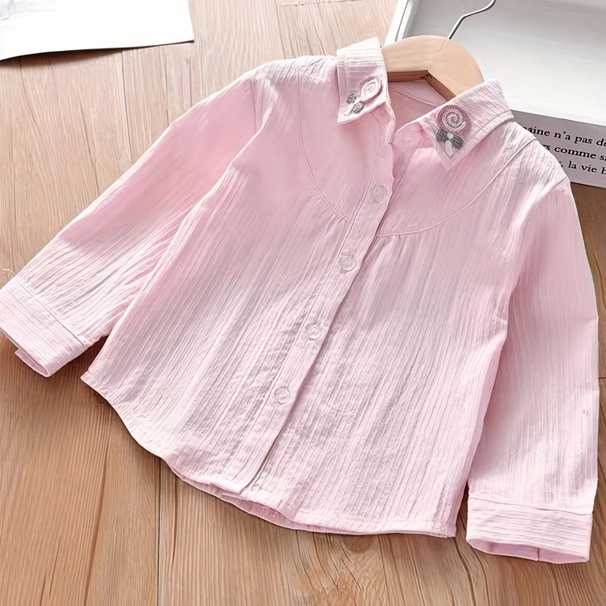 Girls Embroidered Collar Shirt Spring Autumn
