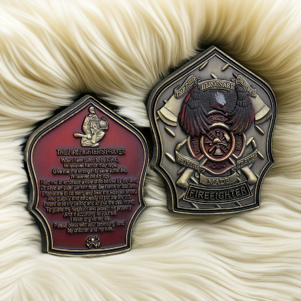 Firefighter Challenge Coin - Shield Shape Novelty Gift