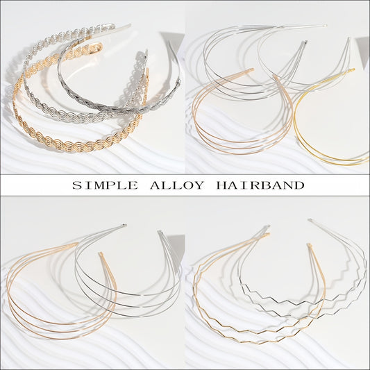 Metal Headband Thin Hairband Alloy Layer Golden Silver Hair Accessories