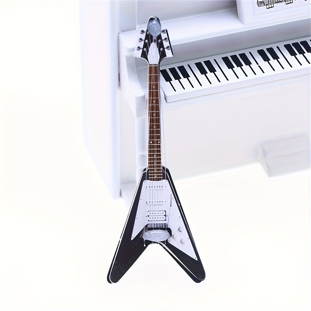 4pcs Dollhouse Guitar Model Ornaments Simulation Guitar Micro Scene Props
