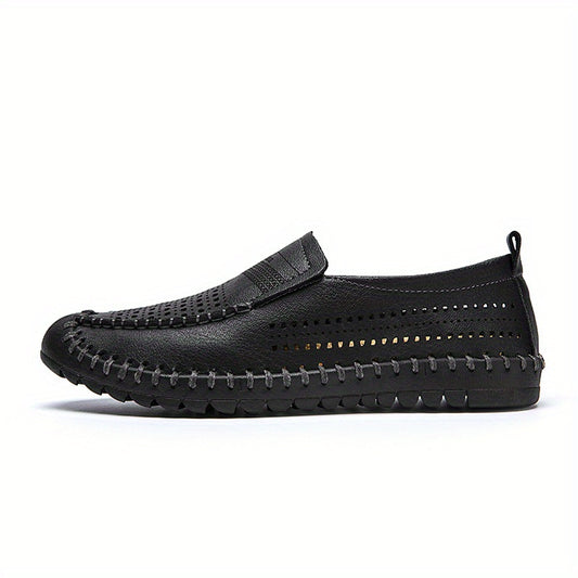 Men's No Tie Lace Mesh Slip On Shoes Outdoor Walking Casual Shoes