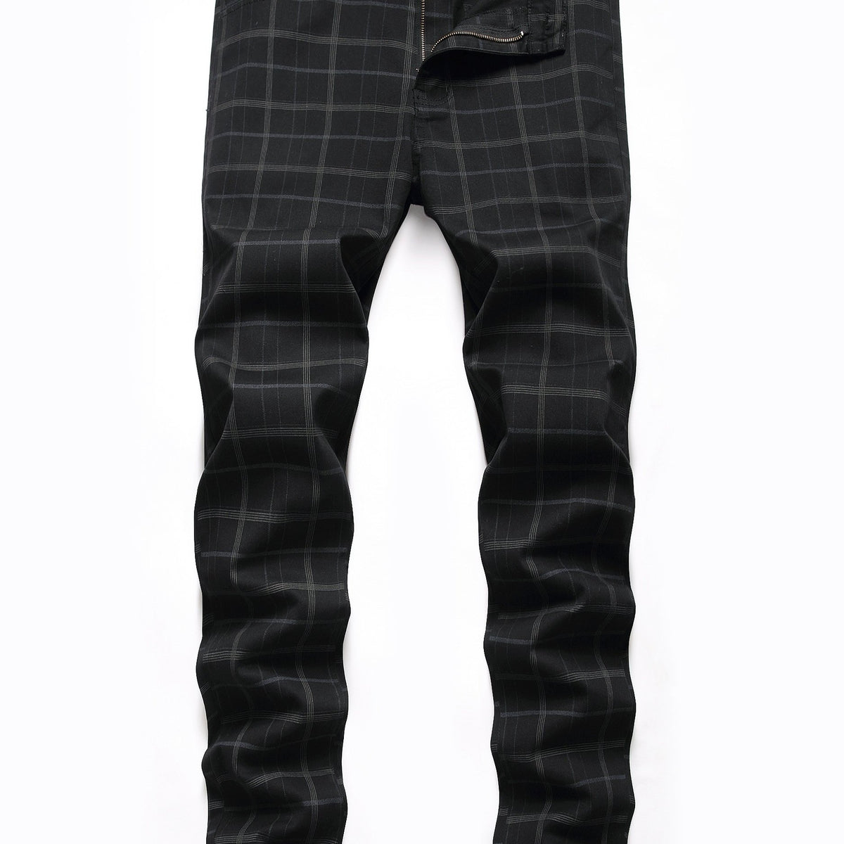 Men s Slim Fit Plaid & Striped Slacks Vintage Style Stretch Dress