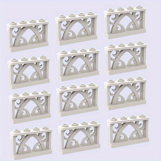 12pcs Building Block Set 1x4x2 Inch Farm Fence DIY Theme Mixed ABS Material