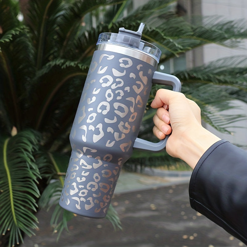 40oz Car Tumbler w/ Handle & Straw Lid Stainless Steel Vacuum Insulated Cup