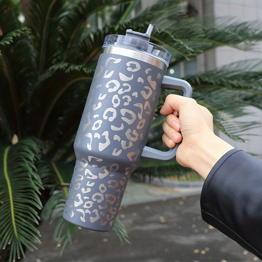 40oz Car Tumbler w/ Handle & Straw Lid Stainless Steel Vacuum Insulated Cup