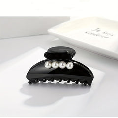Faux Pearl Hair Claw Glossy Style Non-slip Ponytail Holder Women Girls Hair Claw