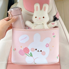 Cartoon Bear Car Seat Back Storage Bag Car Trash Can
