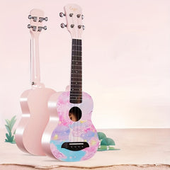 Ukulele Peach Flower Wood Painted, 2 Styles