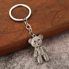 Sparkling Diamond Bear Key Ring Men's Gift Pendant