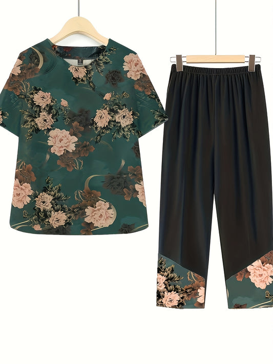  Floral Print Top & Pants Set