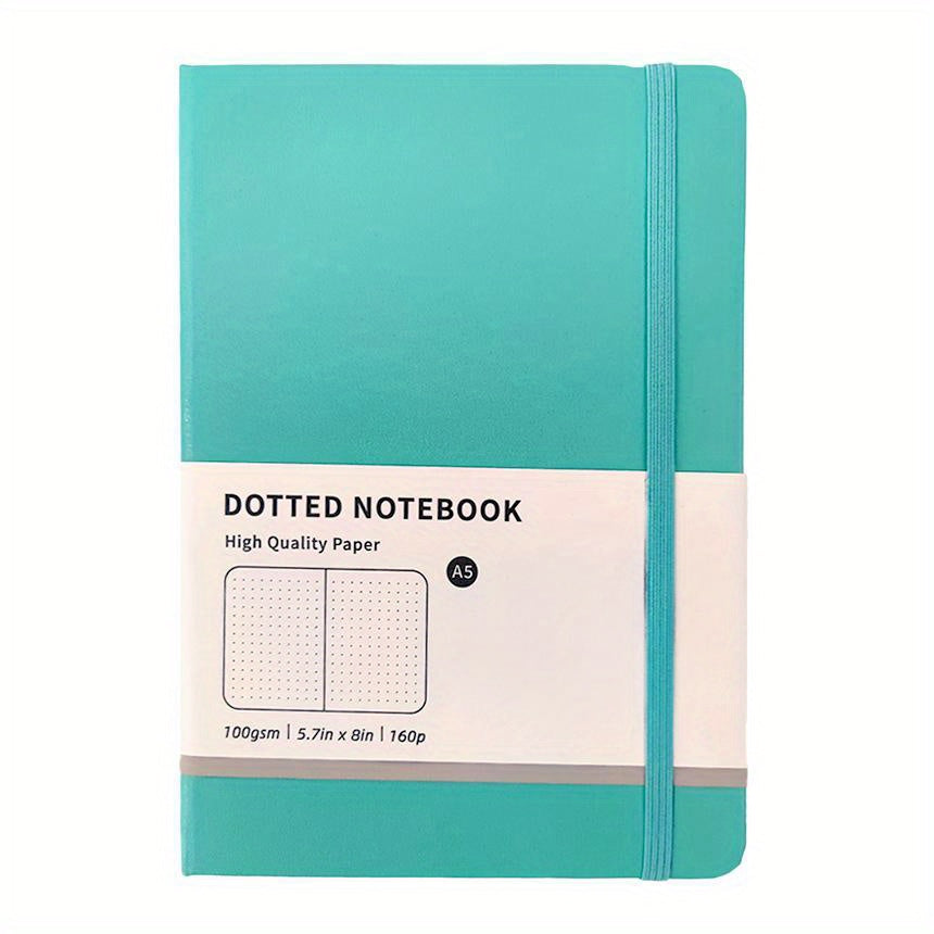 Macaron A5 Hardcover Dotted Line Notebook - Cyan Green