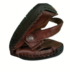 Men's Leather Sandals Retro Breathable Slippers