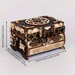3D Wooden Puzzle Jewelry Box Wedding Ring Box DIY Model