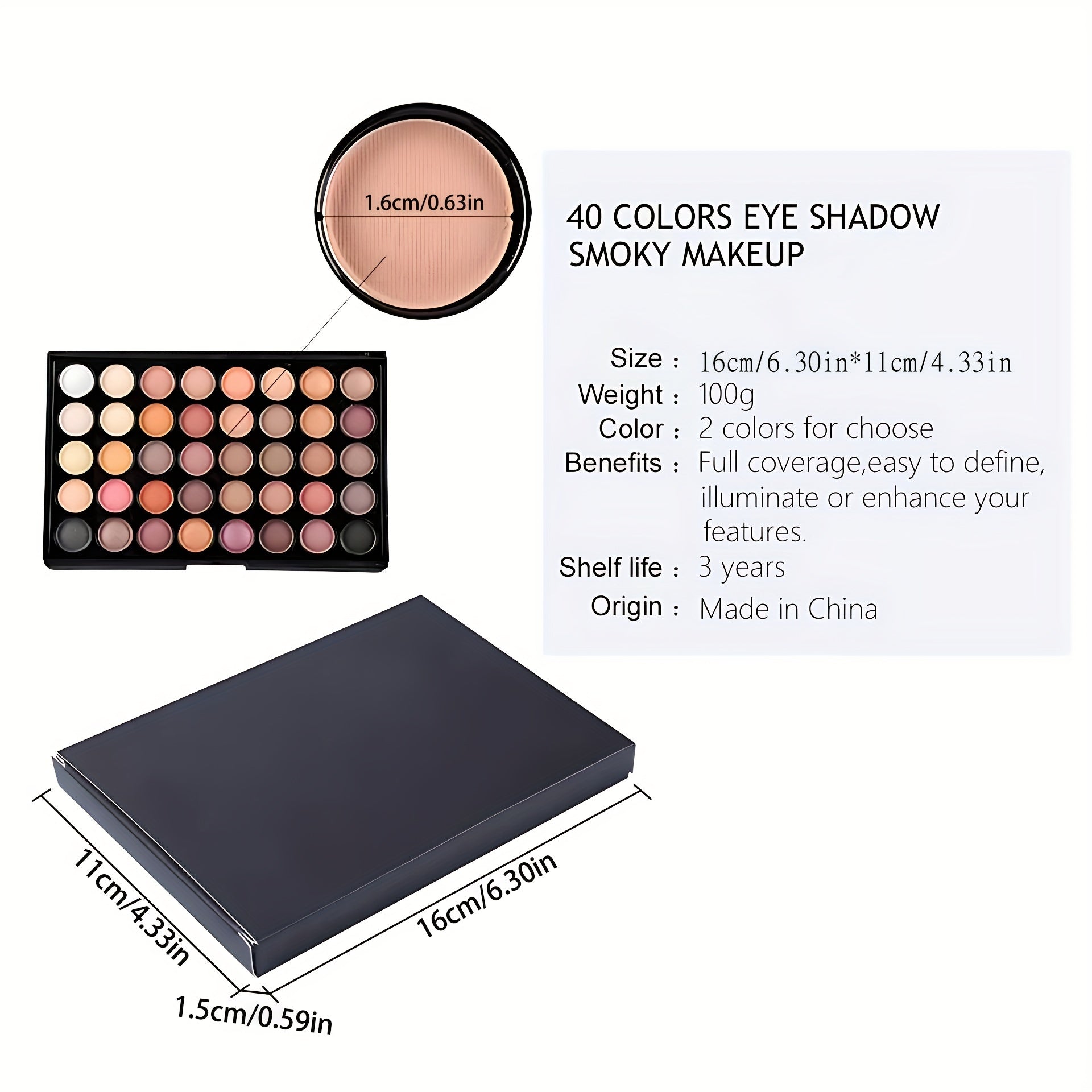 Rainbow Tone Eye Shadow Palette - High Pigment Mineral Matte Shimmer Glitter