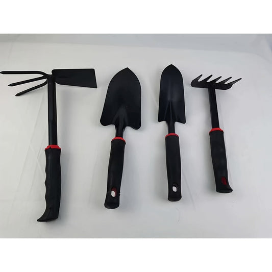 4pcs Garden Shovel & Rake Tool Set Dual purpose Hook Wide & Narrow Iron Shovel