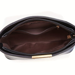 Stylish Crossbody Bag with Metal Decor, PU Leather Shoulder Purse