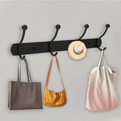 3pcs Stainless Steel Wall Mounted Coat And Hat Rack, 4 Hooks, Easy Installation