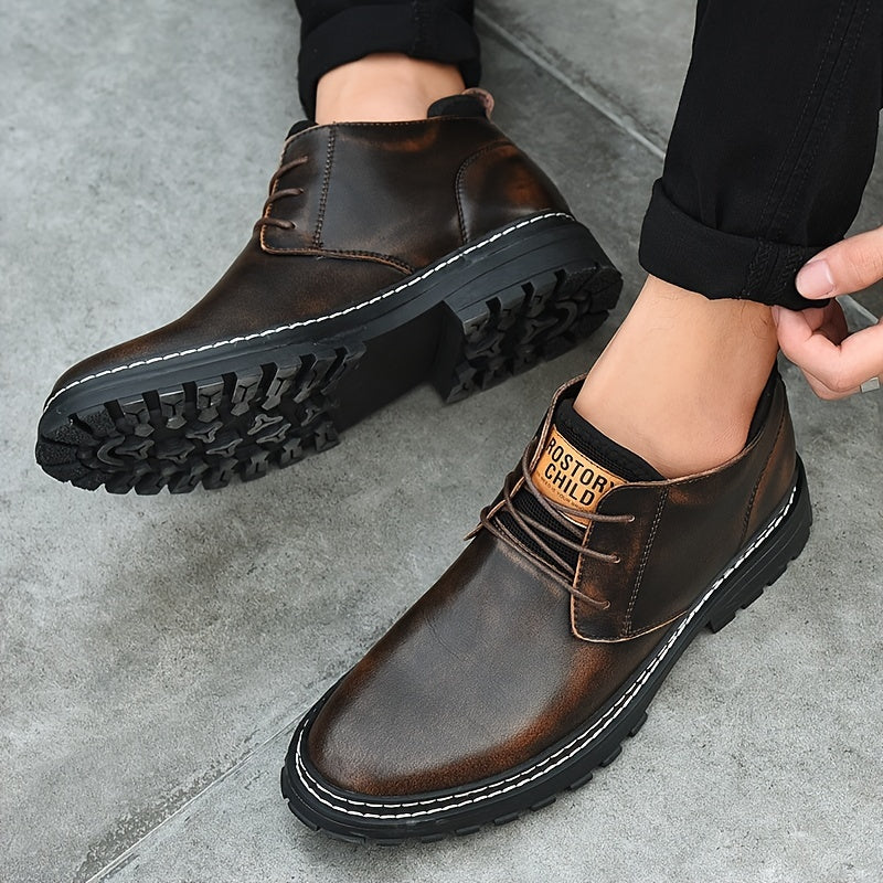 Men's Low Heel Derby Shoes Lace up Front
