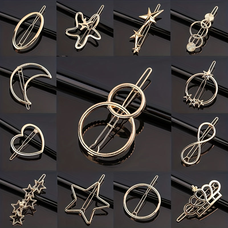 Triangle Moon Shape Hair Clip Side Clip Ponytail Clip Female Alloy Bobby Pin