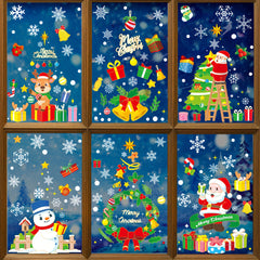 Large Christmas Stickers Santa Claus Tree Window Decoration