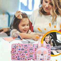 Colorful Bunny Sensory Busy Book with 3D Pop Up Pages Soft Touch Felt Fabric