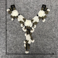 1pc Floral Lace Neckline Collar Trim Applique Embroidery
