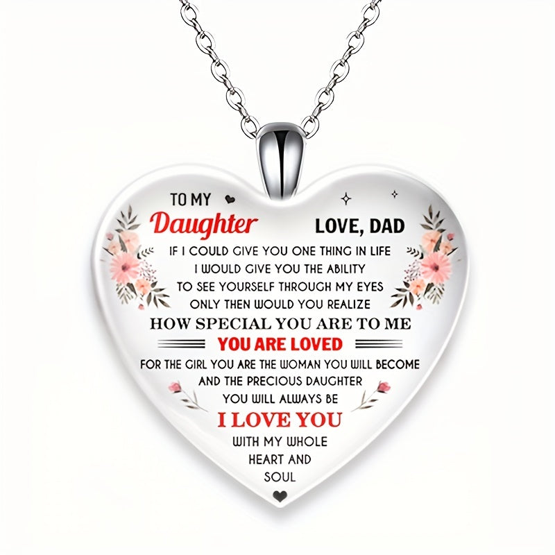 Heart shaped Pendant Crystal Necklace Gift for Daughter