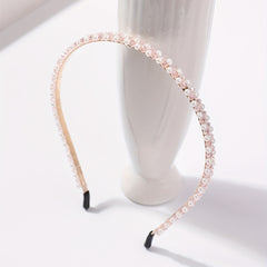 Faux Pearl Beaded Headband Non slip Head Hoop Skinny Headdress Hair Band