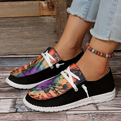 Women's Geometric Pattern Canvas Flat Shoes