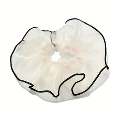 Organza Scrunchies Contrast Brim Hair Tie Sweet Hair Rope Elastic