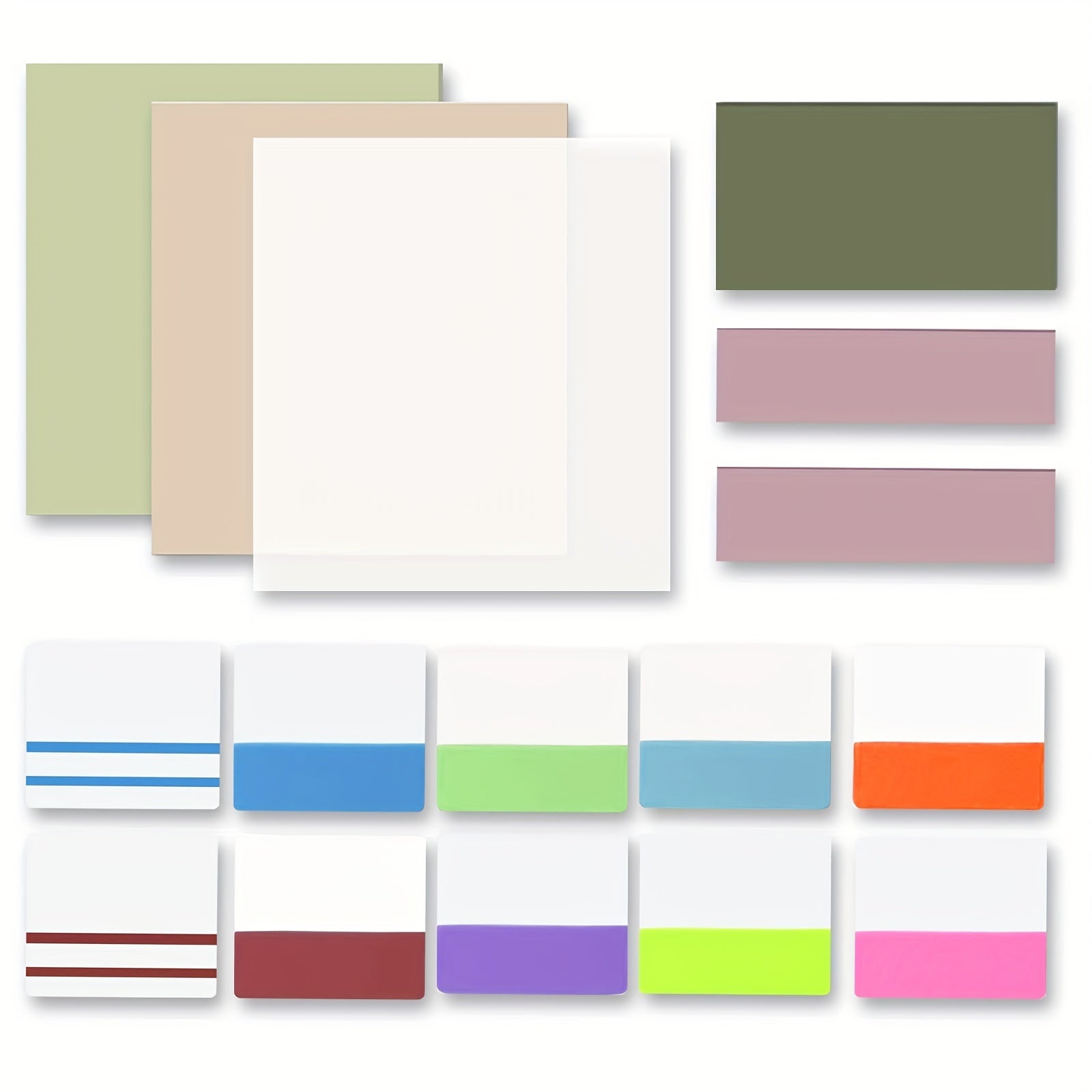 500 Pcs Transparent Sticky Note Tabs, 7 Colors, Writable Book Tabs