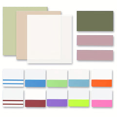 500 Pcs Transparent Sticky Note Tabs, 7 Colors, Writable Book Tabs