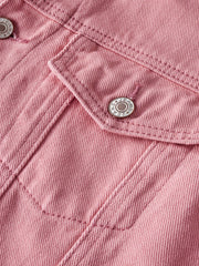 Men's Pink Cotton Casual Button Down Jacket
