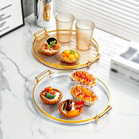 Creative Round Tray Modern Tea Tray Dessert Tray Decorative Plastic Tray