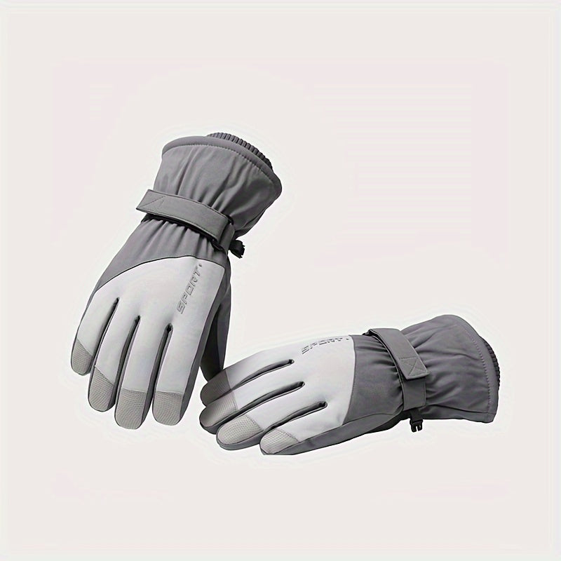 Winter Ski Gloves Men's Warm Touch Screen Windproof Split Finger Gloves