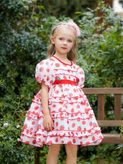 Girls Strawberry Princess Tutu Dress Party Beach Outfit