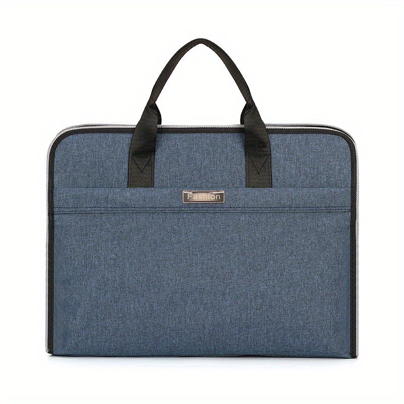 Nylon Briefcase Large Capacity Zippered Document Organizer Handbag