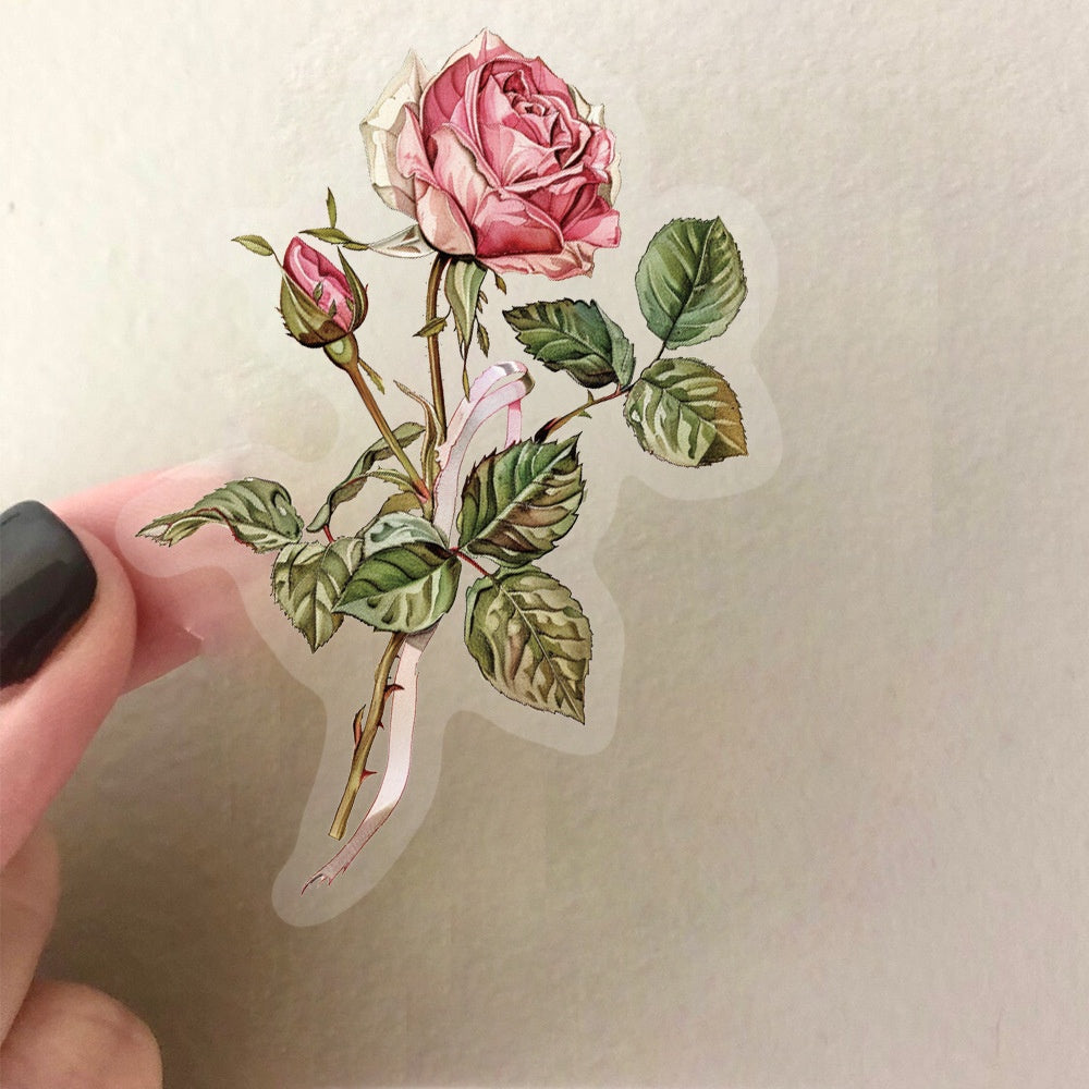 50pcs Reusable Flower & Letter Stickers Mixed Colors Self Adhesive Decals
