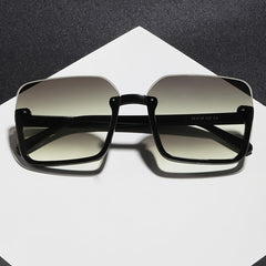Oversized Semi Rimless Sunglasses UV400