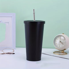 500ml Stainless Steel Straw Water Cup Leakproof Fitness Bottle