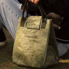 Waterproof Army Green Lunch Box Bag Insulated for Students and Office Workers